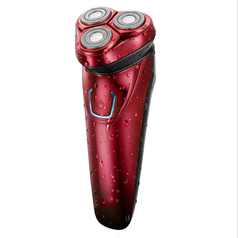 

Men's special razor (China red) IPX7 level body wash razor smart rechargeable rotary 3 head household shaving tools