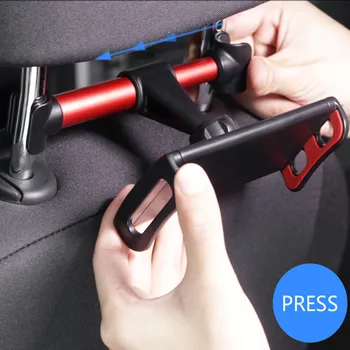 

4"-11" Car Back Seat Phone Tablet PC Holder For iPhone Samsung iPad 360 Degree Rotation Car Mount Headrest Bracket Stand