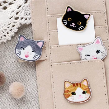 

1Pc Cute Embroidery Cloth Stickers Kawaii Cat Stickers Decorative Stickers For Kids Girls Gift DIY Diary Scrapbooking Supplies