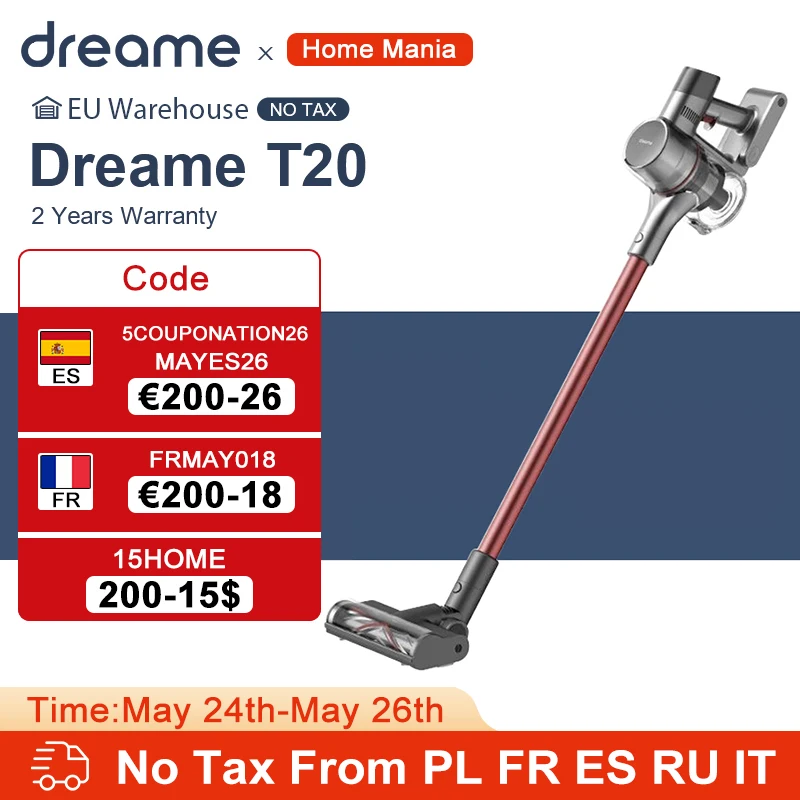 Dreame T20 Handheld Cordless Vacuum Cleaner 25kPa Strong Suction Portable All In One Brush Dust Collector Floor Carpet Aspirator
