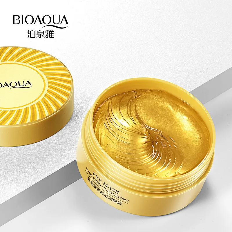 BIOAQUA Gold Collagen Eye Mask Anti Wrinkle Sleep Crystal Eye Patch Moisturizing Dark Circles Remover Mask Care 60pcs collagen eye mask eye mask