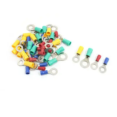 

44Pcs RV5.5-8/RV2-6 Plastic Sleeve Insulated Ring Terminals Connectors