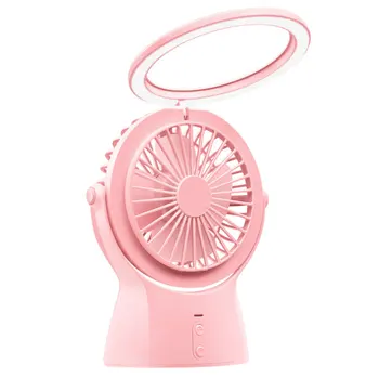 

Portable Usb Fan With Led Light 3 Speed Adjustable Cooler Mini Fan Handy Small Desk Lamp Desktop Usb Cooling Fan For Child