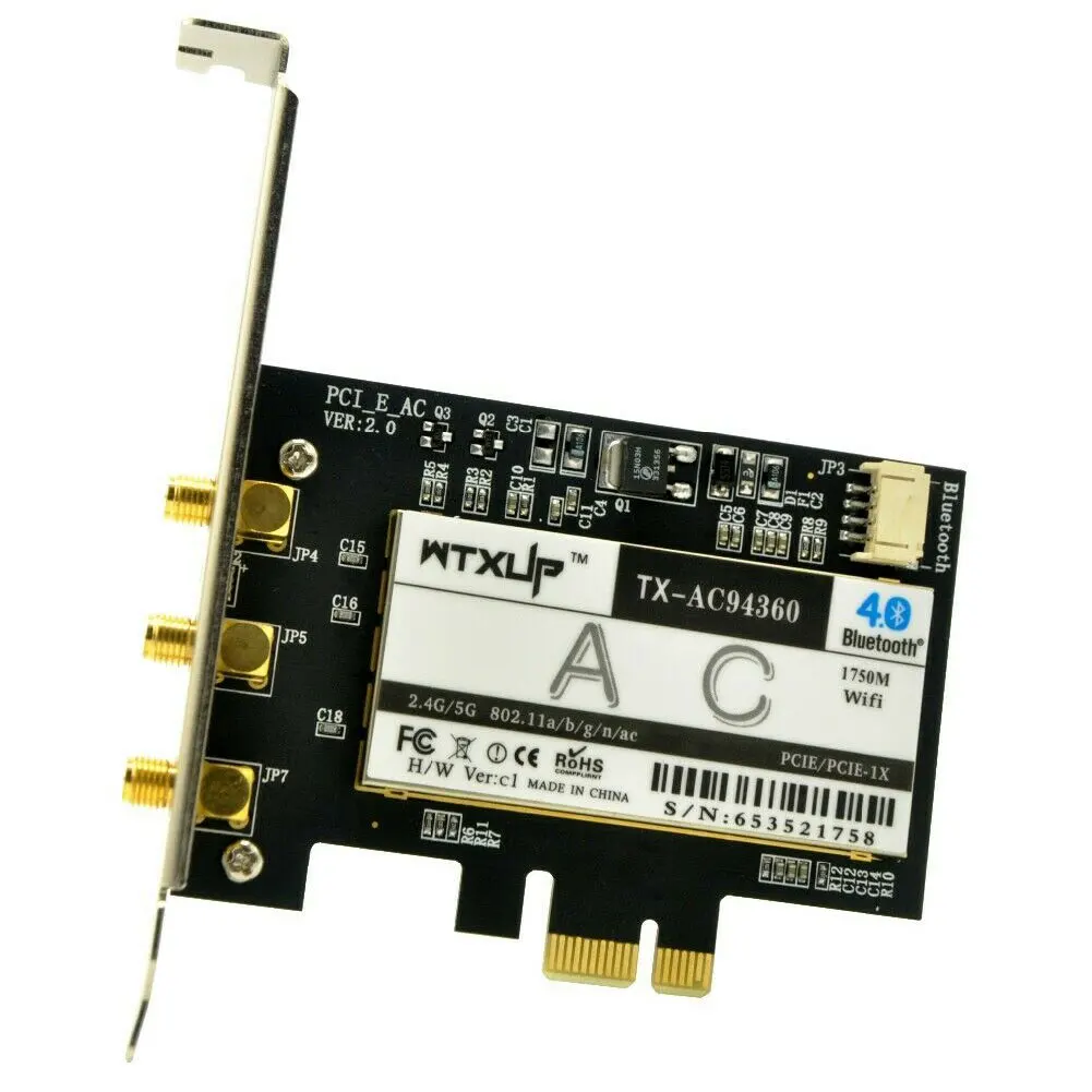 BCM943602CS PCI Express адаптер для подключения сетевой карты беспроводной Универсальный Прочный Bluetooth wifi практичная замена антенны