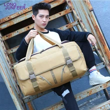 LONGJUNFEER, популярный бренд, Большая вместительная мужская дорожная сумка, водонепроницаемая, Оксфорд, сумка для багажа, мужские дорожные сумки для путешествий, упаковка кубиков ZL148