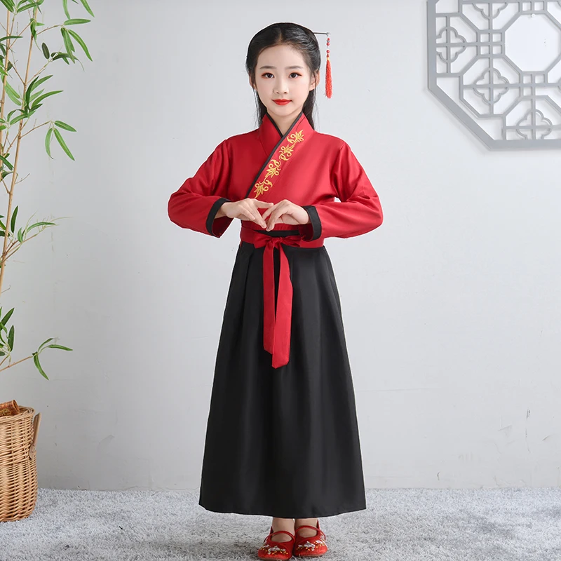 7 Hanfu для мальчиков и девочек, традиционный китайский национальный костюм, народное платье древней династии, праздничная Новогодняя одежда, костюм Тан, вечерние костюмы для костюмированной вечеринки - Цвет: 7