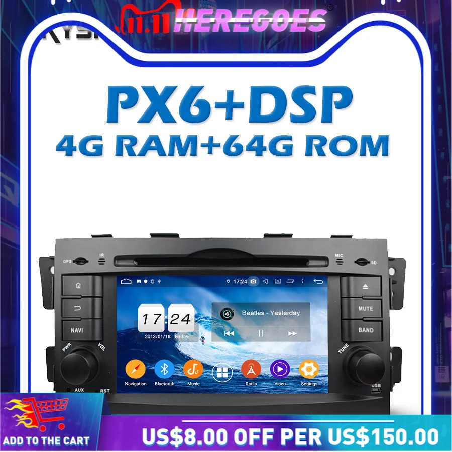 PX6 автомобильный DVD плеер DSP Android 9 0 64G + 4G Bluetooth 5 Wi-Fi GPS карта RDS радио для Kia Mohave Borrego 2008