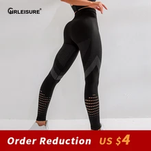 

CHRLEISURE Women Fitness Leggings High Waist Seamless High Elastic Mesh Pants Workout Leggings Breathable Slim