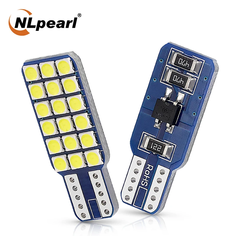 Nlpearl 2x сигнальная лампа T10 W5W светодиодные лампы 12V Белый 18SMD 3030 чип 194 168 салона