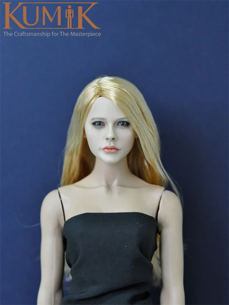 

KUMIK KM13-1 1/6 Scale Gold Yellow Hair Female Head Sculpture For 12" Yellow Skin Body Figures For Sale