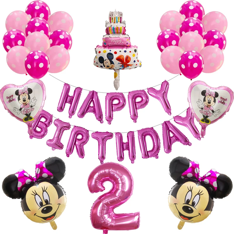 1 комплект, фольгированные шары Микки и Минни Маус, 30 дюймов, латексные шары для торта, для малышей, 1, 2, 3 ст, для дня рождения, декоративные детские игрушки, Globos - Цвет: Белый