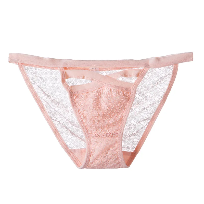 pink Модные открытые кружевные женские трусики стринги для секса стринги сексуальное прозрачное бесшовное нижнее белье мягкие дышащие трусы - Цвет: pink