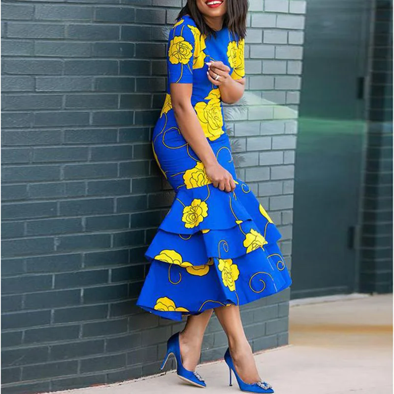 Африканские платья для женщин Vestido карандаш Русалка длинное платье Летнее Африканское сексуальное платье Дамское вечернее платье африканская одежда