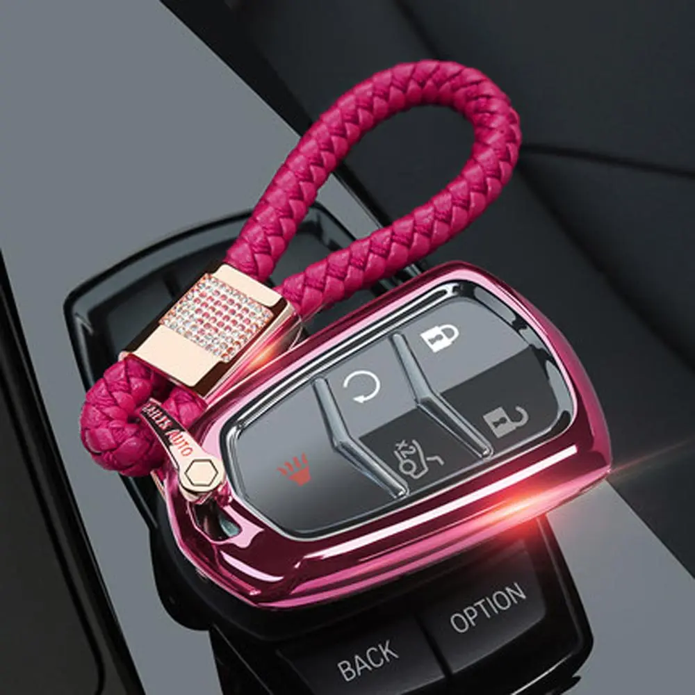 Чехол для автомобильного ключа, брелок для Cadillac Escalade ESV XTS ATS CTS SRX CT6 ATS-L XT5 Smart Remote Car styling 5 кнопок из мягкого ТПУ - Название цвета: Option 8