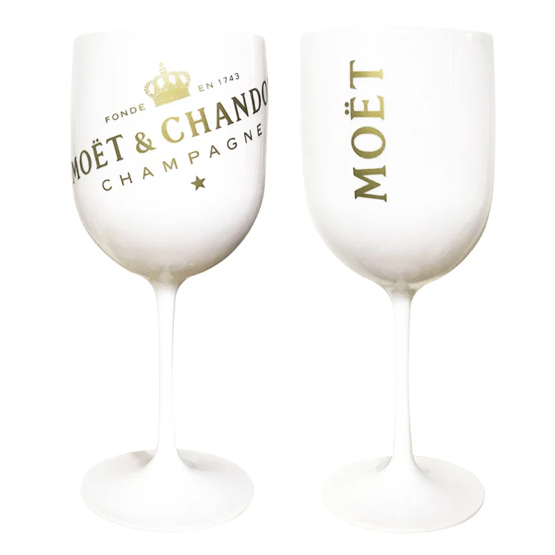 Белый Moet, пластиковый акриловый Кубок, праздничные вечерние стаканы для напитков, бокал для вина, чашка Moet, бокал для шампанского, акриловая пластиковая чашка