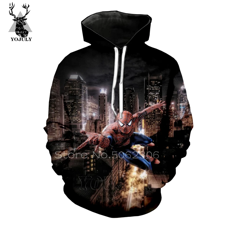 Человек-паук толстовки off white Мужская толстовка фильм 3d принт Marvel супергерой хип хоп Уличная пуловер странные вещи A76