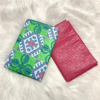 

Pink Polyester Wax Ankara Kente Fabric Chitenge Ghana Wax for Dress Tissu Africain Batik Fabric For Cloth in 2+2 yards AW30