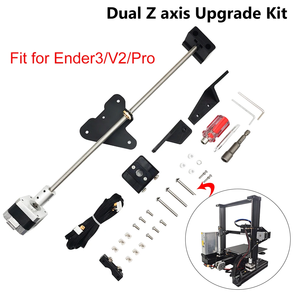 Biqu Dual Z Axis Upgrade Kit Parti Della Stampante 3D Utilizzare Con Motore Passo-Passo Singolo Dual Z Tension Pulley Set Per Ender 3 V2 Ender3 Pro