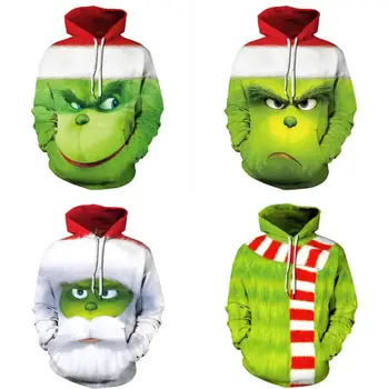 

How the Grinch Stole Christmas 3D Merry Christmas Hoodies Hoody Long Sleeve Sweatshirt Unisex Tops Pullovers XS -7XL