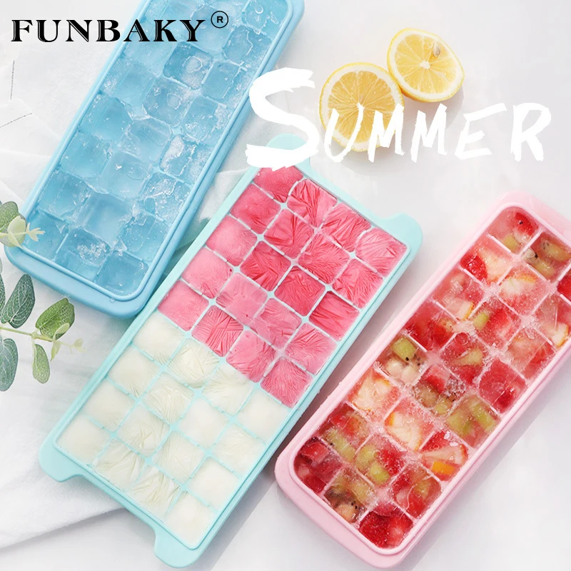 FUNBAKY 36 сеток поднос для кубиков льда с крышкой DIY фруктовый кубик квадратная форма
