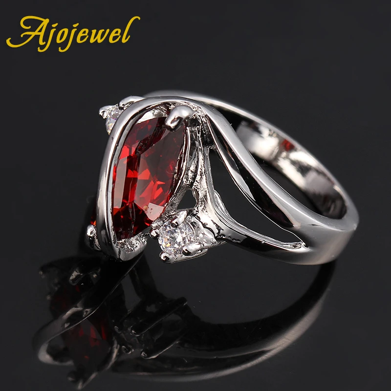 Ajojewel, сверкающие обручальные кольца с кубическим цирконием для женщин, красные, фиолетовые, простые кольца из камней правильной геометрической формы, роскошные кольца