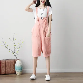 

Lady Ripped Denim Short Jumpsuit Women Casual Five Point Jumpsuit Summer 2020 Loose Rompers Womens Personality Jumpsuit