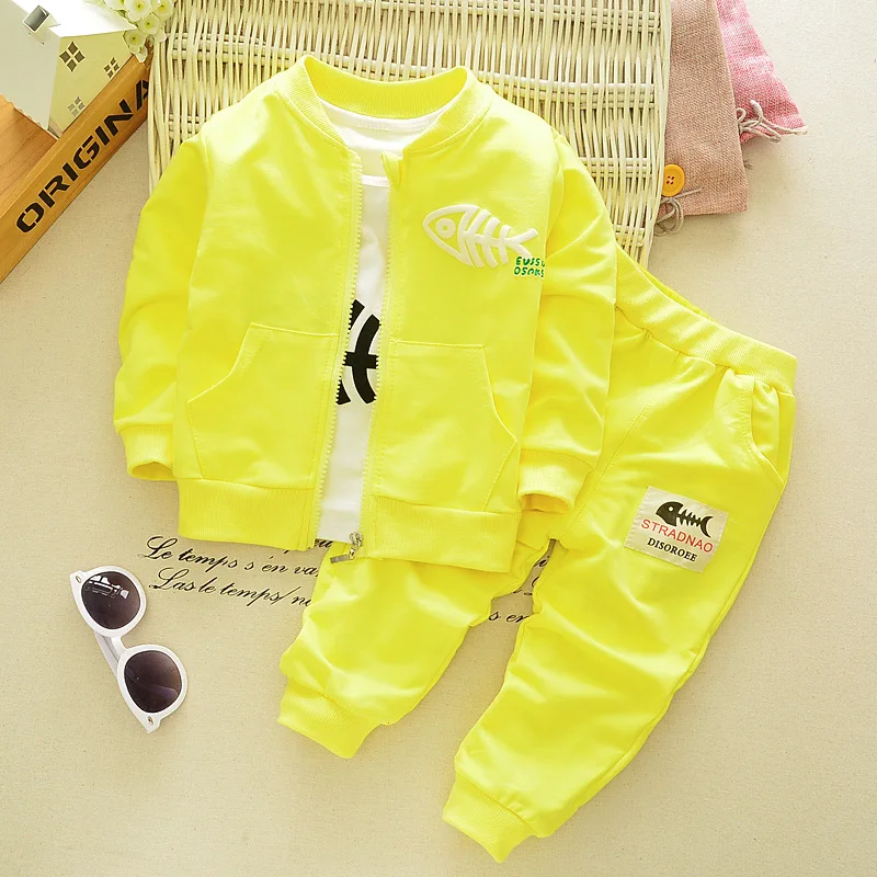 

2019 Children Spring And Autumn New Style Long-sleeve Suit Male Treasure Cardigan Korean-style GIRL'S Three-piece Infants Sports