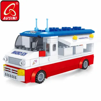 

AUSINI Ice cream Cart Building Blocks Constructor City Girls Sweets Truck Car Toys for Children Mini Figures Bricks Girl's Toy
