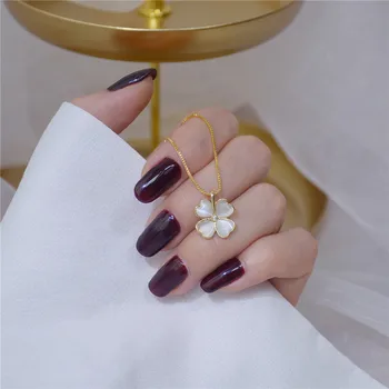 

Korean Fashion Opal Simple Pendant Gold Necklace Femininity Exquisite Clavicle Choker Girl Jewelry Accessories Anniversary Gift