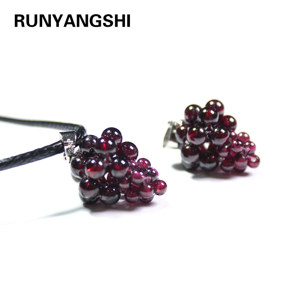 Runyangshi 1 шт. натуральный кристалл винно красный гранат подвеска маленькая