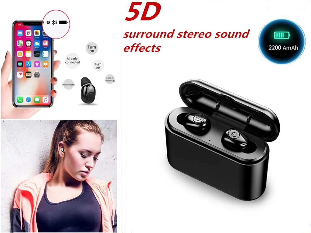 Bluetooth 5,0 гарнитура TWS беспроводные наушники-вкладыши мини наушники-вкладыши IPX6 жизнь водонепроницаемый F812