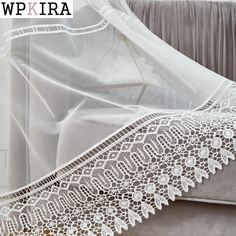 White Sheer Lace Crochet Curtains For Living Room Bedroom High Quality Tulle Ready Made Curtain M150&ampD | Дом и сад
