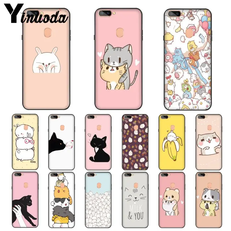 

Kawaii Molang Anime Dog Cartoon Cat Cover Phone Case For OPPO R15pro RENO 2Z Realme 3 Realme2 3 5pro C2 OPPO R17pro Mobile Cases