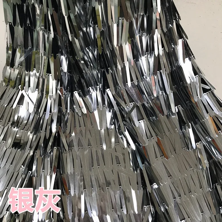 Большие длинные пайетки вышивка тканевая кисточка дизайнерские DIY вечерние женские платья блестки Ткань для шитья по двору 90x125 см