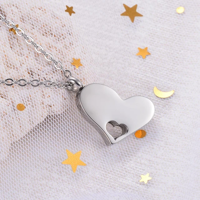 Buy constantlifeCrystal Heart Shape Cremation Jewelry Memorial Urn Necklace  for Ashes, Stainless Steel Ash Holder Pendant Keepsake with Gift Box Charms  Accessories for Women Online at desertcartINDIA