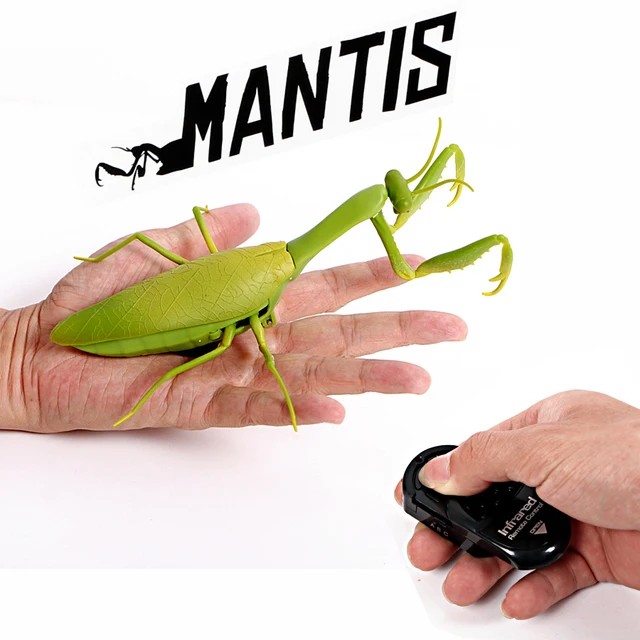 Kids Electric Infrared Remote Control Simulate Mantis Shape Prank Toy, Realistic Mini Mantis RC Prank Insect Scary Trick Toy 1