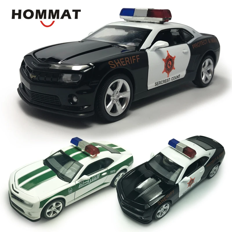 HOMMAT масштаб 1:32 Chevrolet Camaro полиция игрушечные модели автомобилей из сплава