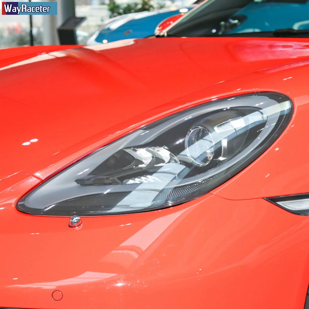 2 шт. Защитная пленка для автомобильных фар Прозрачная черная наклейка из ТПУ Porsche