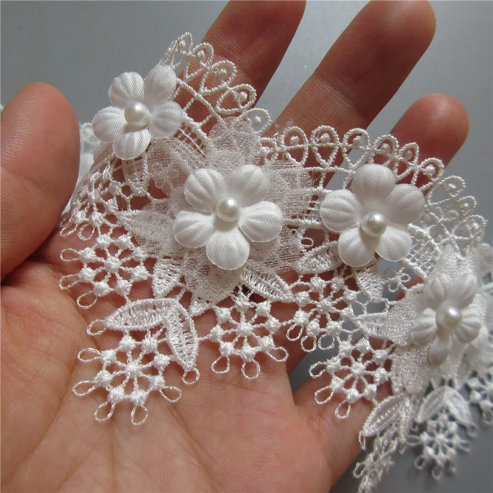 White Grape Flowers Pearl Lace Trim Ribbon Embroidered Knitting 10/20x Wedding Dress Handmade Patchwork Sewing Supplies Crafts lace ribbon lace sewing accessories lace sewing supplies lace accessories lace garment accessories clothing craft accessories