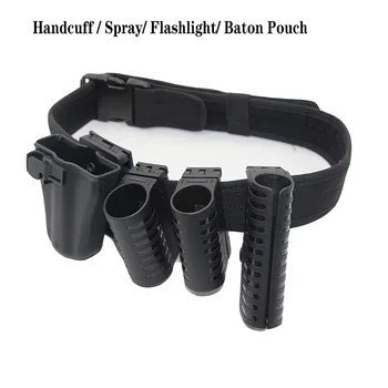군용 손전등 홀스터 배턴 홀더 수갑 홀스터, 후추 눈물 가스 스프레이 케이스, 360 도 회전 허리 클립, 자기 방어