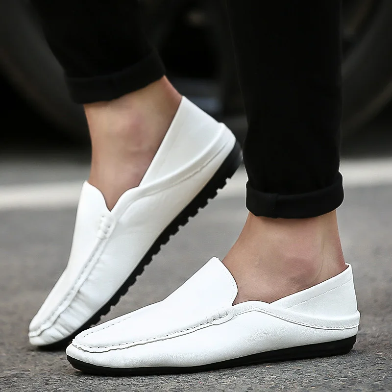 Comfortable Fashion Leather Men Shoes Casual Breathable Loafers Men Genuine Leather Moccasins Flat Men Shoes Waterproof Footwear