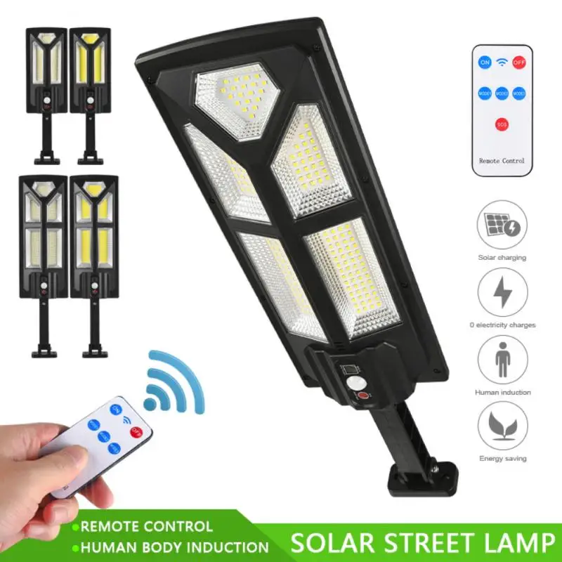 

Solar Street Light 182 COB Large Outdoor Solar Waterproof Wall Lamps Garden Infrared Sensor Motion Smart Remote Control Light