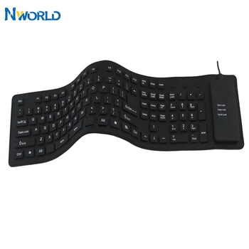 

Freeship 85/109Keys Keyboard Laptop PC Notebook Portable Flexible Silicone Keyboard Foldable Waterproof Dustproof USB Silent Key