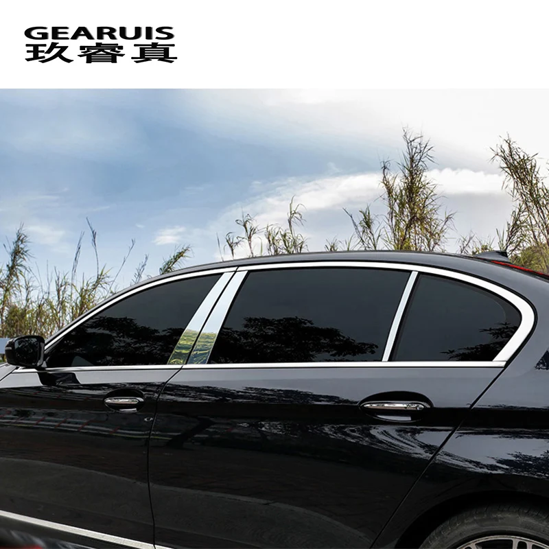 

Автомобильный Стайлинг окна BC колонны блестки украшение средняя Колонка панели Чехлы наклейки отделка для BMW 5 серии g38 G30 аксессуары