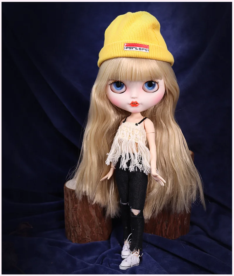 

Кукла Blyth 1/6 BJD шарнирная с матовым лицом, спрей, макияж с одеждой, парик, руки, модная Милая большая голова, Аниме Кукла, подарок для девочки, игрушка