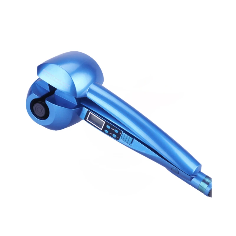 Blue AU Plug Shopify, высокое качество, ЖК-экран, волшебная Плойка для волос, автоматическая петля, утюжок для ухода за волосами, инструмент для укладки, керамическая волна, Волшебная Плойка для волос - Цвет: Blue AU Plug