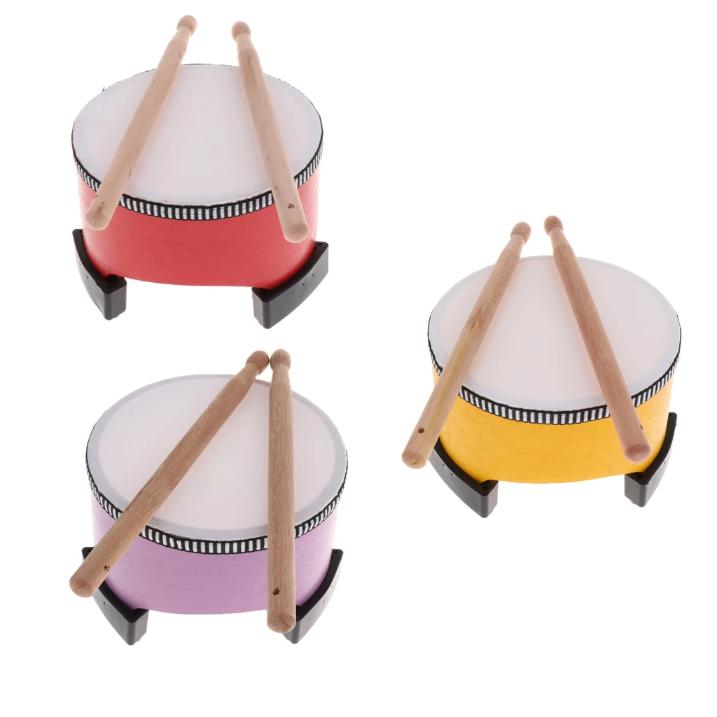 Hand Drum Percussion Toy for Kids Musical Learning Education with Drumstick