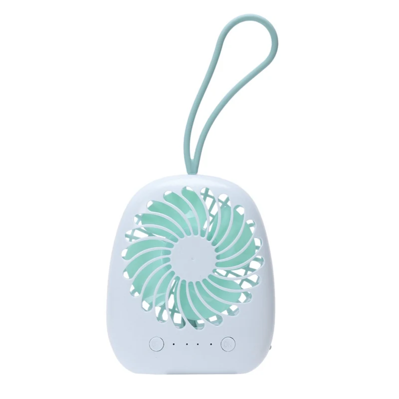 

Vertical With Lanyard Led Light Mini Portable Small Fan Charging Usb Handheld Fan-Green