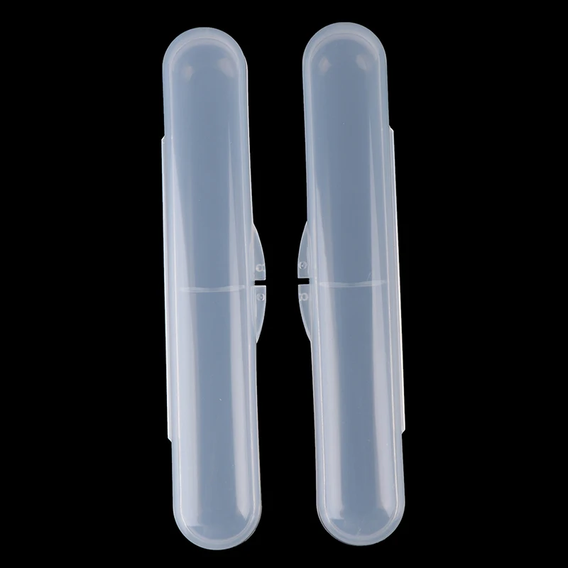 

2pcs Baby Toddler Food Grade Spoon Box Kids Storage Case Box Holder for Baby Silicone Spoon Travel Transparent Storage Box