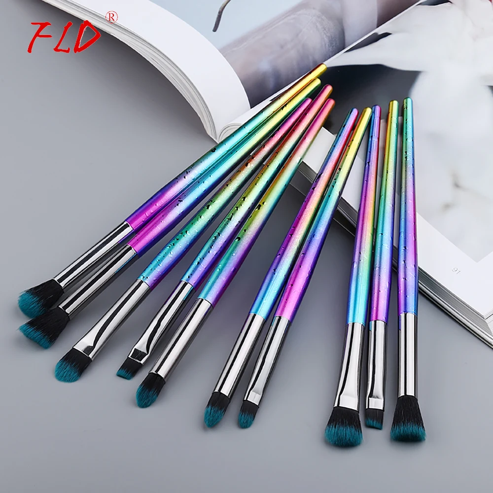 

FLD 10Pcs/set Makeup Brush Set Eye Shadow Eyebrow Brush Lip Brush Set Mini Makeup Brush Tool Set For Makeup New